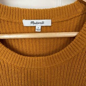 Woman’s Madewell Sz. Small crew neck pocket sweater. Marigold
